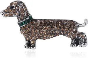 Cute Dog Puppy Brooch Pin for Women Girls Crystal Rhinestone Animal Pet Lapel Pins Clip Backpacks Badges Hats Clothes Brooches Pins Dainty Jewelry Gifts Birthday