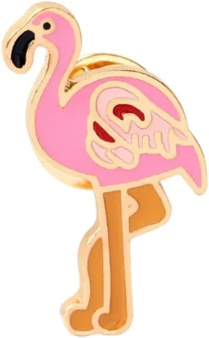 Cute Flamingo Lapel Brooch Badge Button Pin for Women Teen Girls Bird Animal Enamel Brooches Pins Fashion Valentine's Day Christmas Jewelry Gifts for Dress Suit Hat Jacket Backpacks