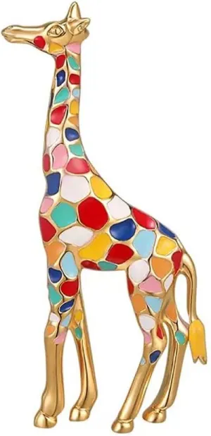 Cute Giraffe Lapel Brooch Pin for Women Girls Enamel Animal Pins Clip Collar Shawl Sweater Scarves Dress Suit Jackets Backpacks Brooches Pins Lovely Jewelry Birthday Gifts