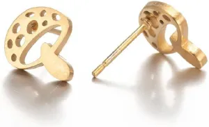 Cute Mushroom Stud Earrings for Women Teen Girls Stainless Steel Cartilage Piercing Small Studs Earring Minimalist Jewelry Gifts Birthday