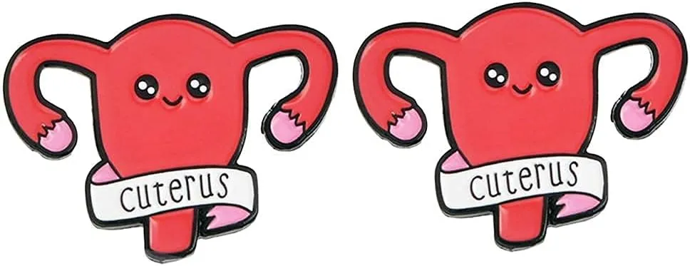 Cuterus Pin Uterus Pins Uterus Ovaries Pin Medical Pins Enamel Brooch 2 Uterine Medicine Brooches Feminist Jewelry Gifts for Woman &Doctors and Nurses Graduate Students
