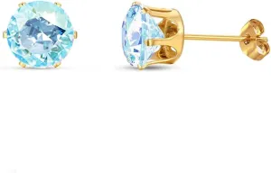 CZ Stud Earrings 18K Gold Plated 316L Stainless Steel Earring Studs Hypoallergenic Cubic Zirconia For Women