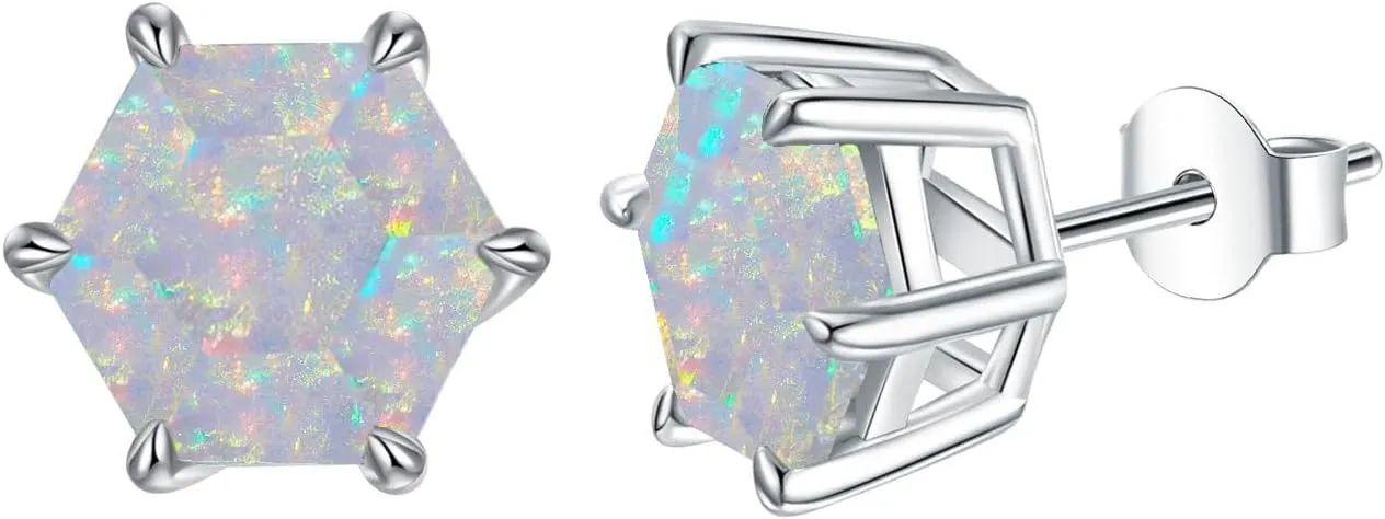 Dainty Earrings for Women s925 Sterling Silver Round Opal/Turquoise/Black Hair Crystal Stud Earrings for Women Her Jewelry Anniversary Christmas Birthday Gifts
