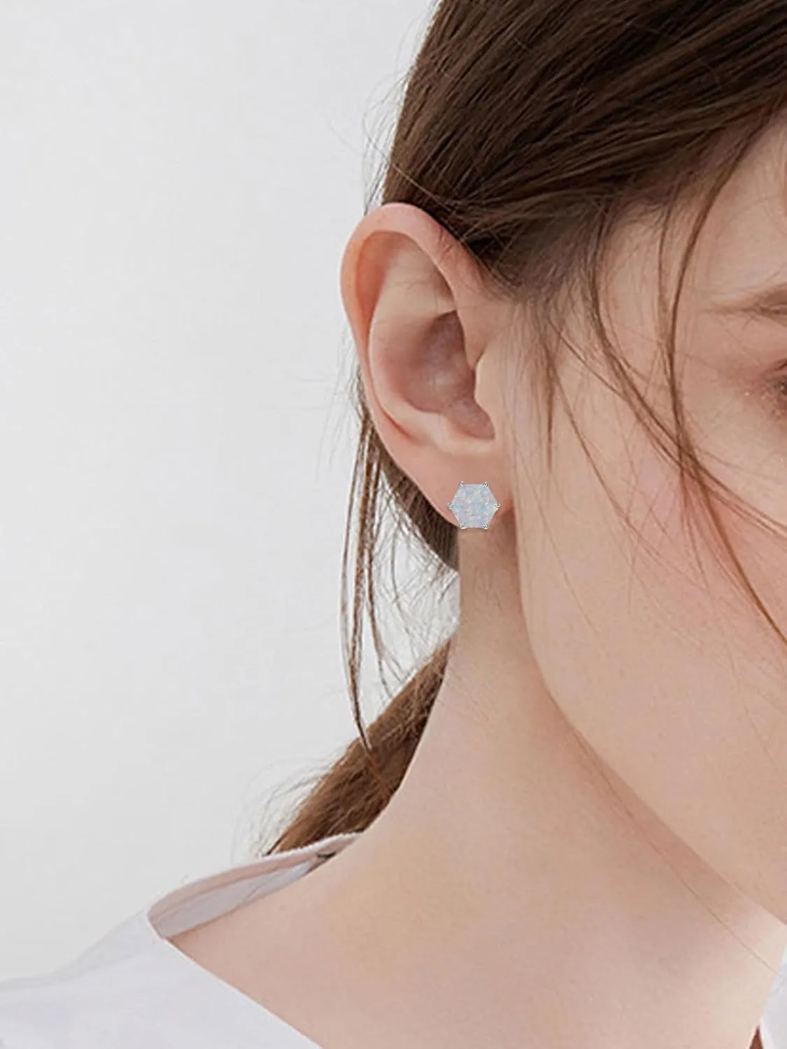 Dainty Earrings for Women s925 Sterling Silver Round Opal/Turquoise/Black Hair Crystal Stud Earrings for Women Her Jewelry Anniversary Christmas Birthday Gifts