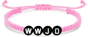 DATOA WWJD Braided Rope Bracelet What Would Jesus Do Letter Hnadmade Bracelets Religious Jewelry