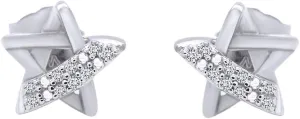 Diamond Accent Star Stud Earrings in 14k Gold Plated Sterling Silver For Women (0.05 Carat, I-J Color, I2-I3 Clarity) Valentine's Day Gift For Her
