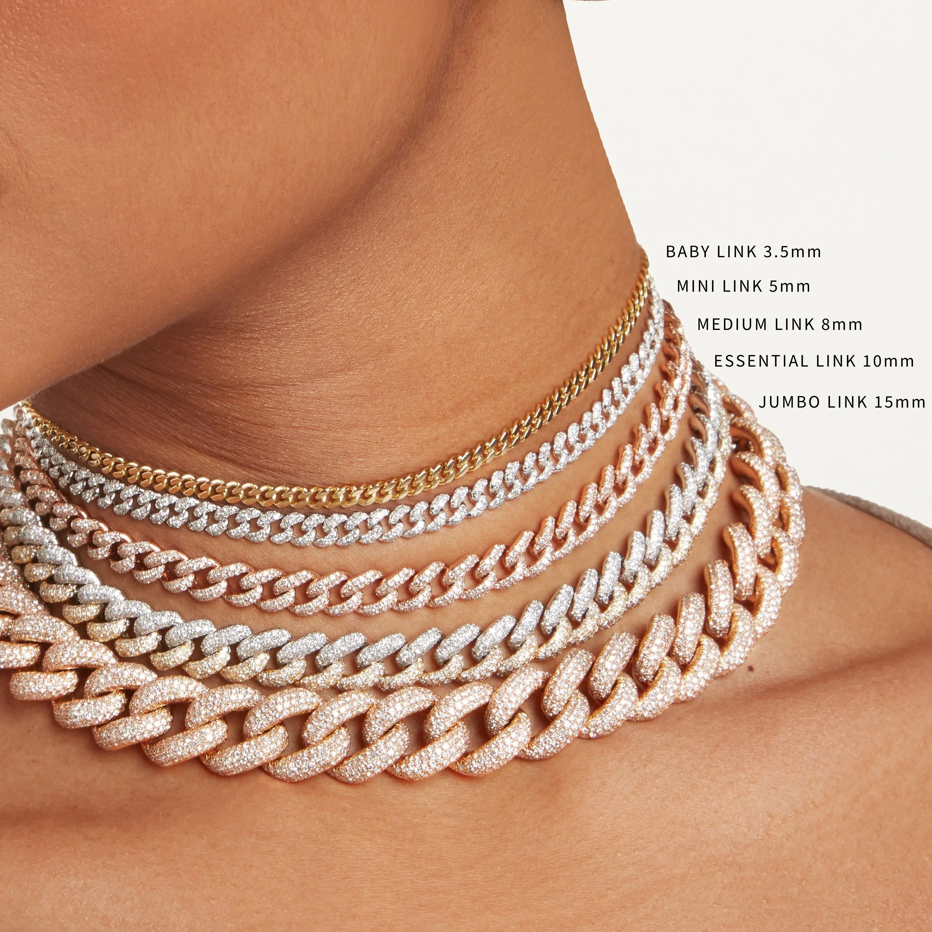 DIAMOND MARQUISE DROP MINI LINK NECKLACE