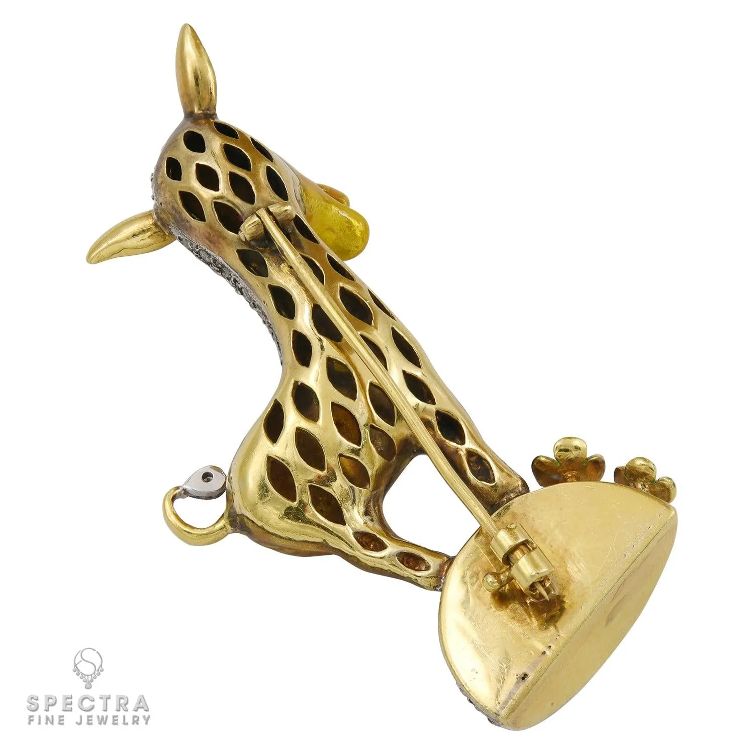 Donkey Shaped Brooch: Contemporary Enamel and Diamond Design