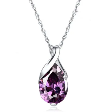Double Heart Diamond Necklace with Crystal Choker Pendant, Collarbone Chain, Silver Plated Jewelry Gift for Women Valentine's Day and Mother's Day Birthday