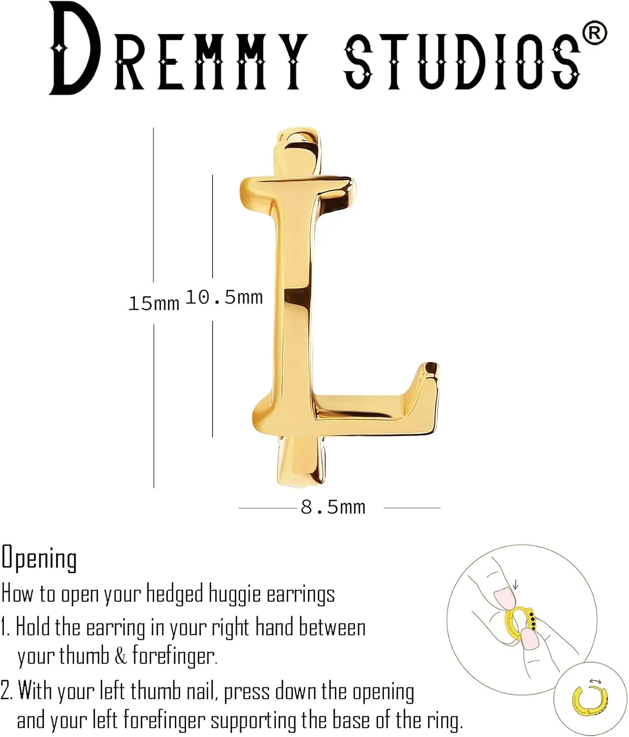 DREMMY STUDIOS Dainty Initial Huggie Hoop Earring 14k Gold Plated Simple Tiny Cute Cubic Zirconia Initial A-Z 26 Letter Dangle Hoop Earring for Women Charm Minimalist Personalized Gift for Her