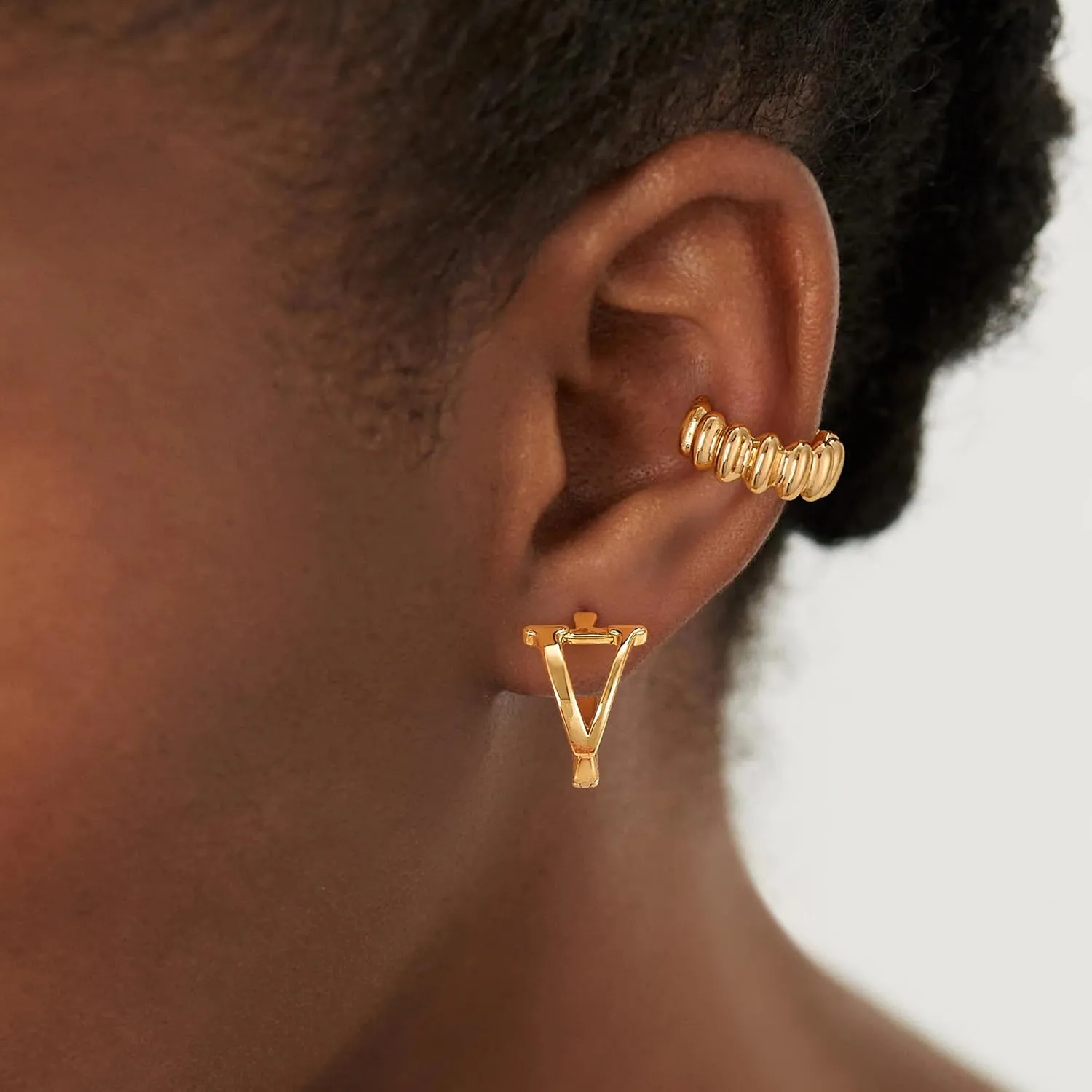 DREMMY STUDIOS Dainty Initial Huggie Hoop Earring 14k Gold Plated Simple Tiny Cute Cubic Zirconia Initial A-Z 26 Letter Dangle Hoop Earring for Women Charm Minimalist Personalized Gift for Her