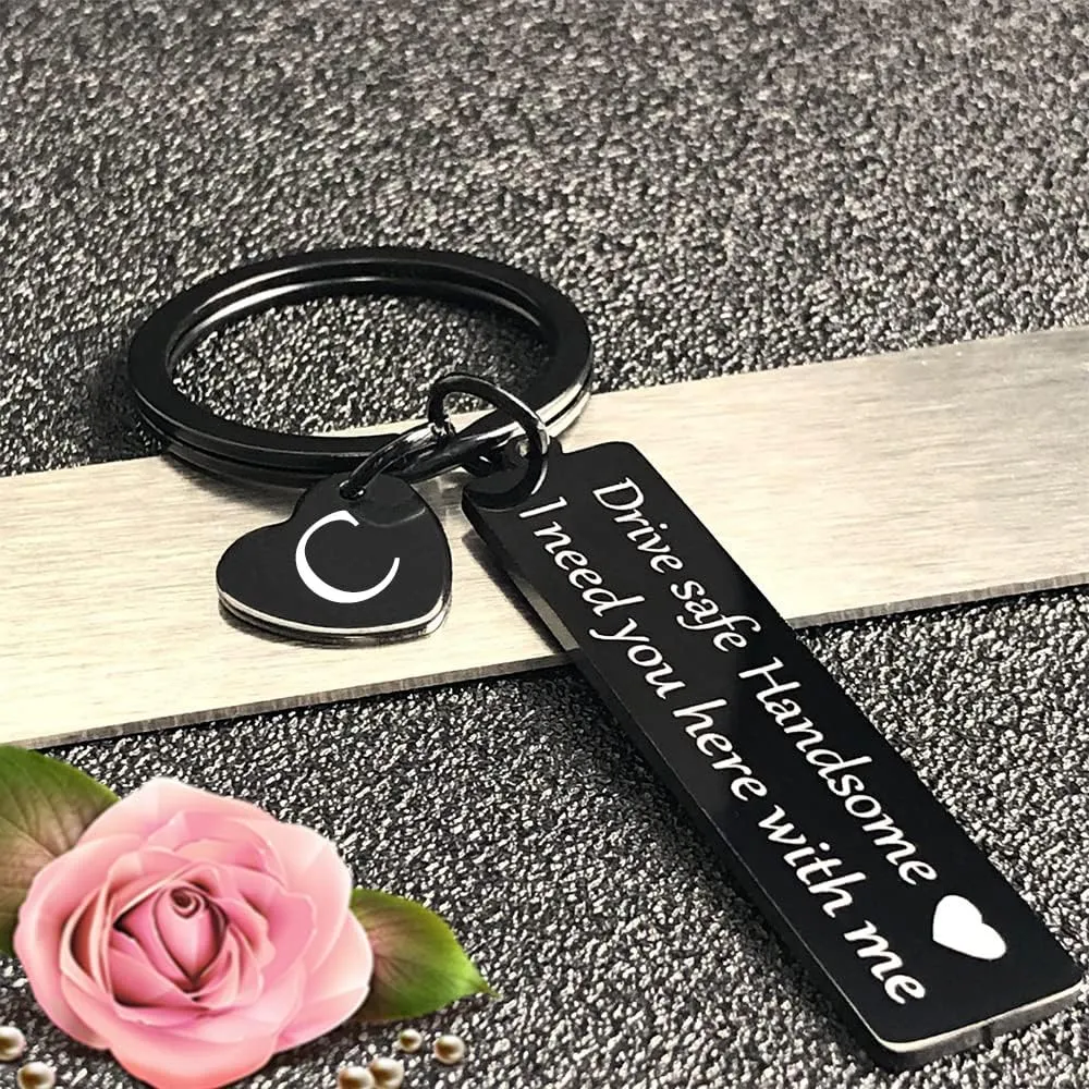 Drive Safe Keychain Gifts for Boyfriend Valentines Day Anniversary Christmas Gifts for Him Husband Keychains for Men