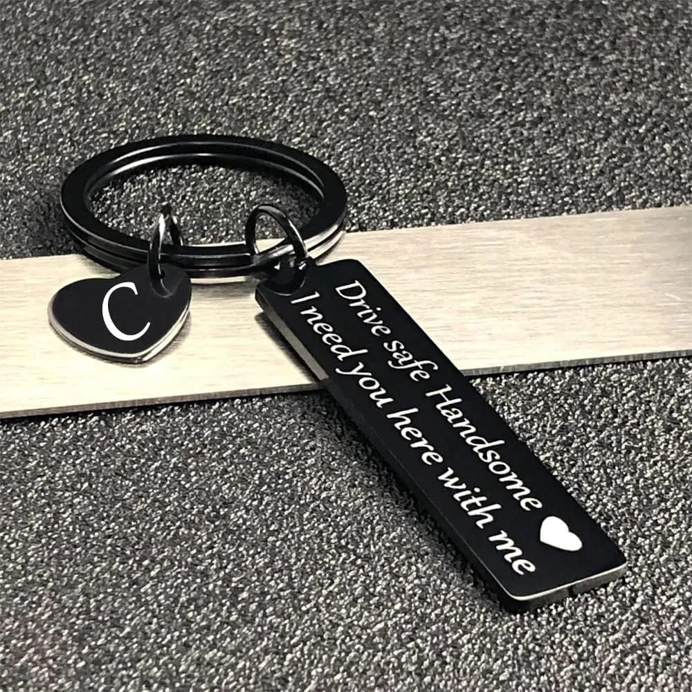 Drive Safe Keychain Gifts for Boyfriend Valentines Day Anniversary Christmas Gifts for Him Husband Keychains for Men