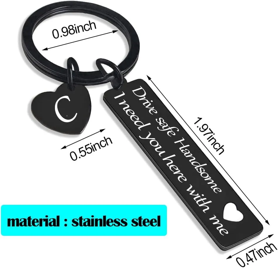 Drive Safe Keychain Gifts for Boyfriend Valentines Day Anniversary Christmas Gifts for Him Husband Keychains for Men