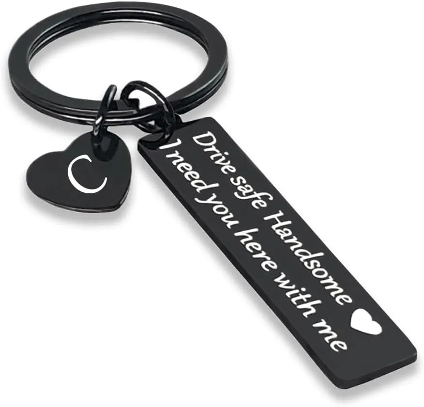 Drive Safe Keychain Gifts for Boyfriend Valentines Day Anniversary Christmas Gifts for Him Husband Keychains for Men