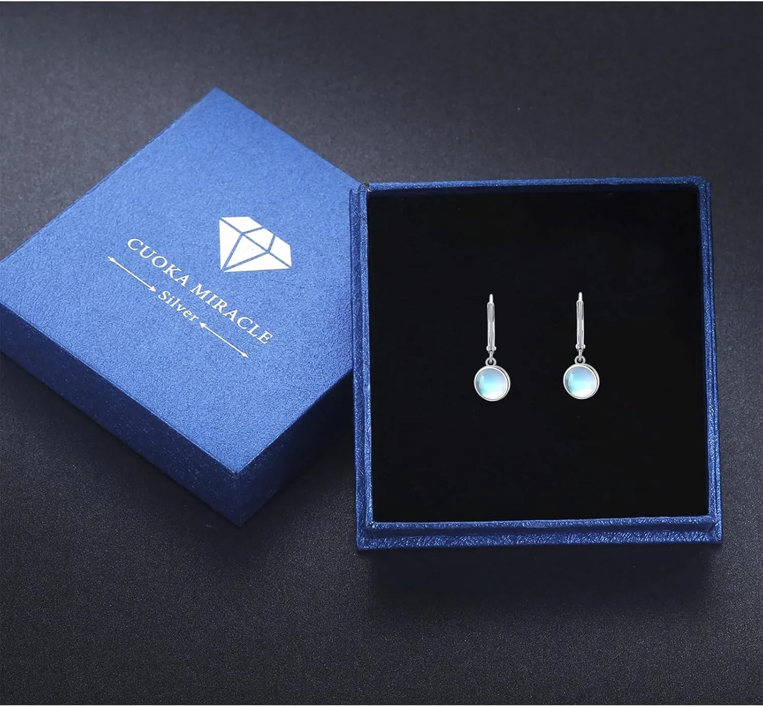 Drop Earrings for Women Sterling Silver Gemstone Earrings Amber Tiger Eye Moonstone Amethyst Blue Sandson Leverback Earrings Drop French Leverback Dangle Earrings Hypoallergenic Jewelry for Women Mom