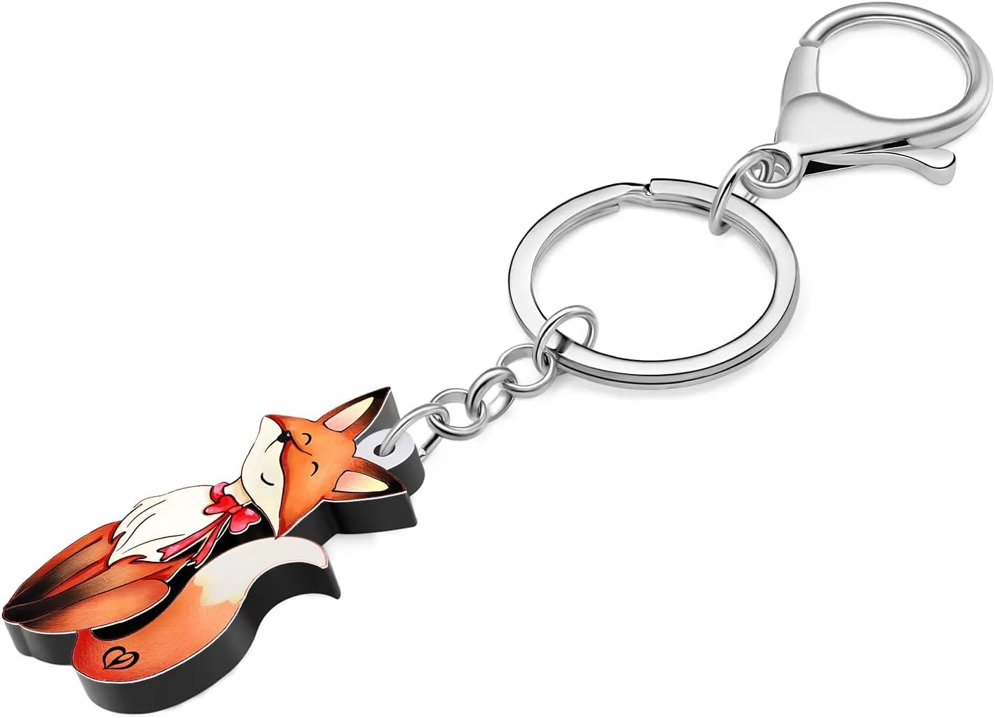 DUOWEI Acrylic Cute Anime Fox Keychain Key Ring Animal Fox Gifts for Women Girls Car Keys Wallet Backpack Accessories Charms