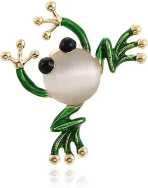Durable Cute Frog Insect Brooch Colorful Wedding Brooch Fashion Jewelry Gift Beige