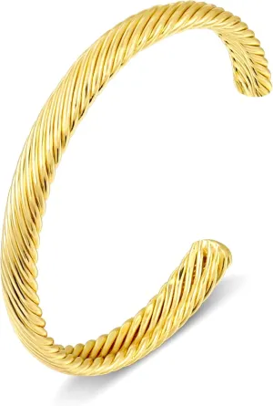 Elegance 11 designs Gold Cuff Bracelet for Women Chunky Adjustable Open Bracelet Wide Bracelets Bangle