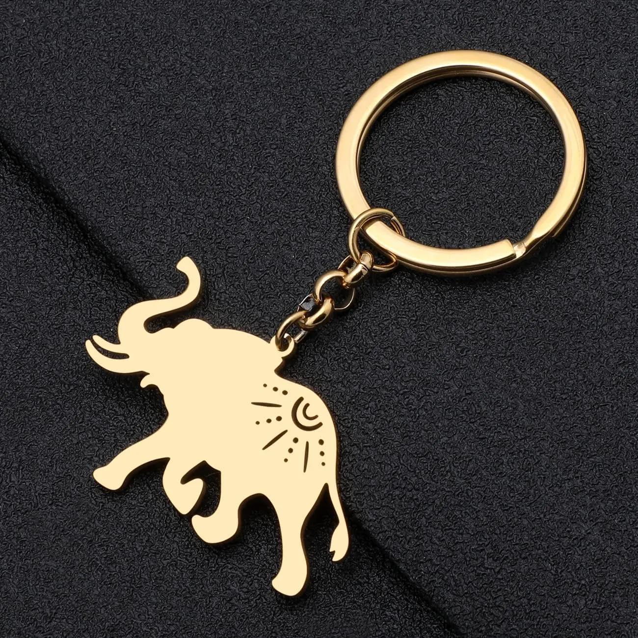 Elephant Gifts for Women Stainless Steel Animal Keychain Accessories Car Key Chain Backpack Purse Charms