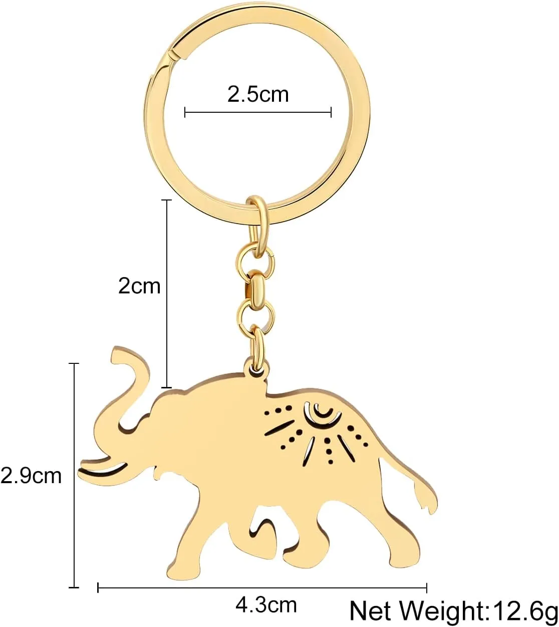 Elephant Gifts for Women Stainless Steel Animal Keychain Accessories Car Key Chain Backpack Purse Charms