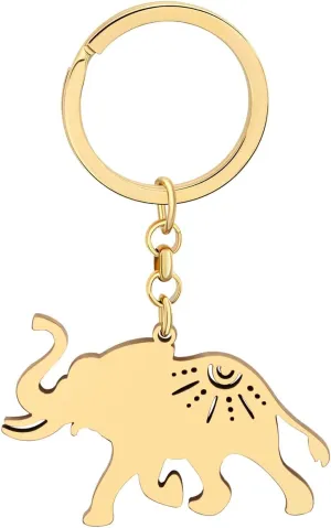 Elephant Gifts for Women Stainless Steel Animal Keychain Accessories Car Key Chain Backpack Purse Charms