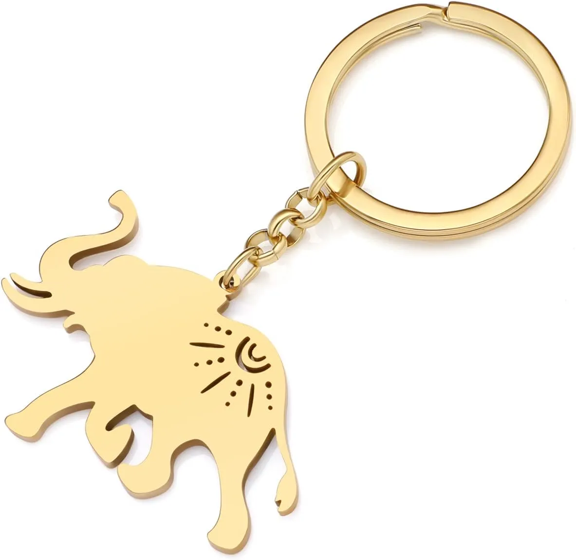 Elephant Gifts for Women Stainless Steel Animal Keychain Accessories Car Key Chain Backpack Purse Charms