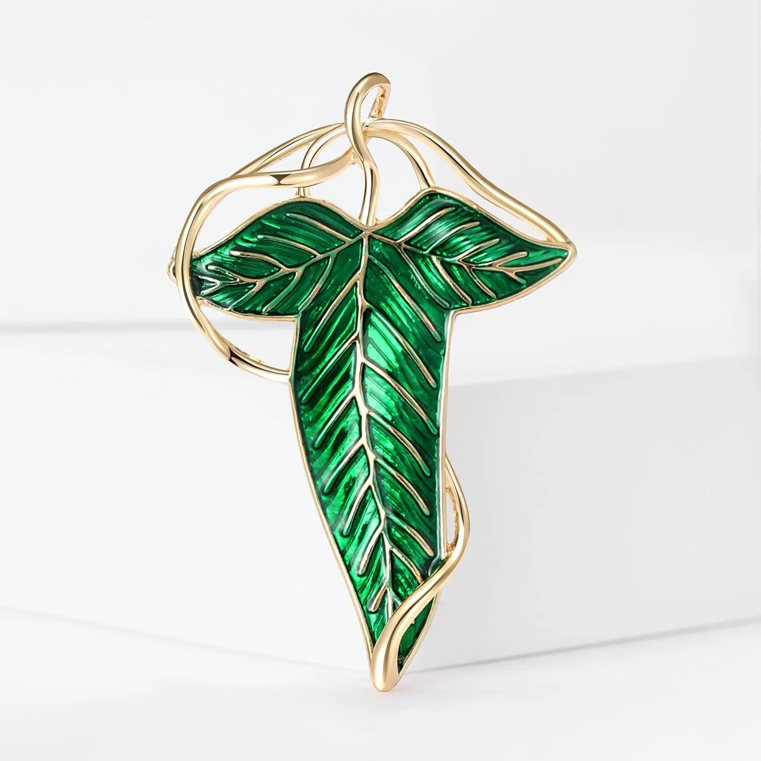 Enamel Green Leaf Brooches for Women Unisex Plant Pins 5-color Available Casual Party Accessories Gifts Elven Cloak Leaf Clasp Costume Accessory Cosplay Jewelry