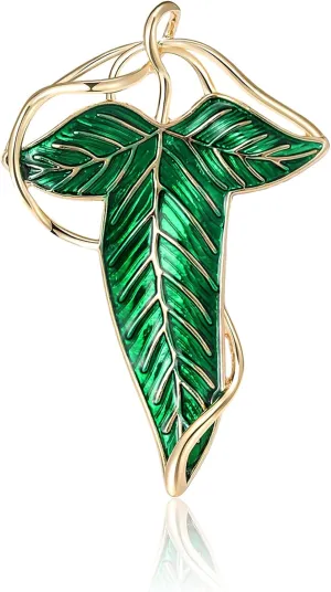 Enamel Green Leaf Brooches for Women Unisex Plant Pins 5-color Available Casual Party Accessories Gifts Elven Cloak Leaf Clasp Costume Accessory Cosplay Jewelry