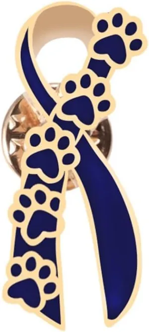 Enamel Paw Ribbon Brooch for Women Girls Small Cute Dog Cat Print Paw Crawler Climber Silk Breast Cancer Awareness Brooches Lapel Pins Unique Hypoallergenic Dress Accessories Jewelry Souvenir