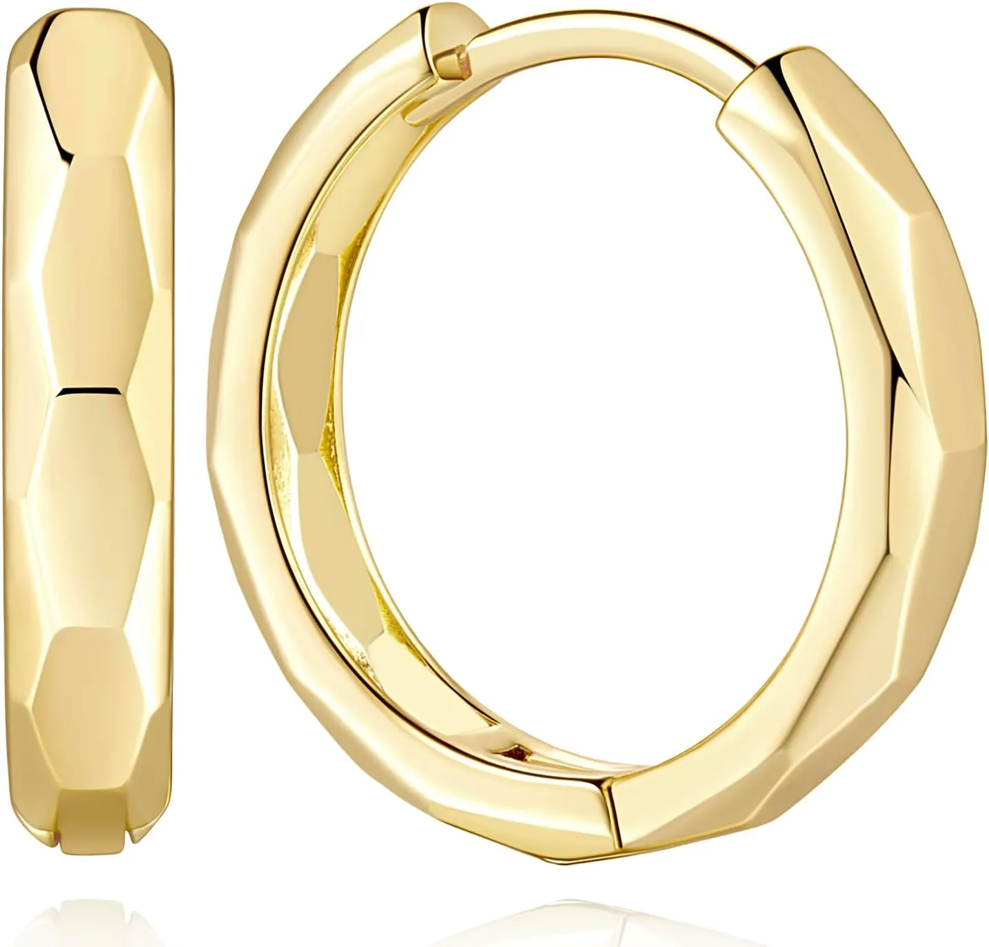 ENROSE 14K Gold Hoop Earrings for Women Trendy Earrings Small Hoop Earrings Chunky Gold Hoops Earring Noble Artwork Hypoallergenic Earring for Womens