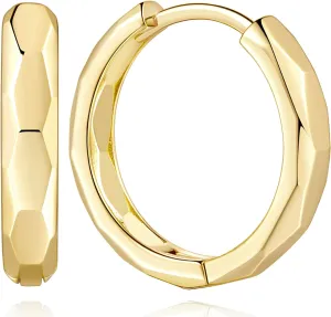 ENROSE 14K Gold Hoop Earrings for Women Trendy Earrings Small Hoop Earrings Chunky Gold Hoops Earring Noble Artwork Hypoallergenic Earring for Womens