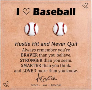 EPIRORA Baseball Gifts for Women Girls, Hypoallergenic Sterling Silver Baseball Stud Earrings Stocking Stuffer Accessories Present for Mom Sports Fan Lover