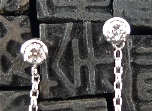 Estate 18K White Gold, Diamond and South Sea Pearl Earrings
