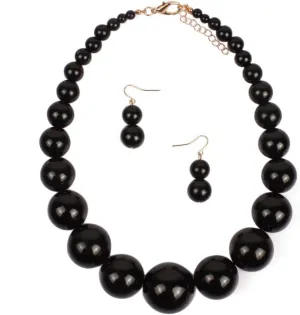 Exaggerated Imitation pearl Necklace Drop Dangle Earring jewelry set for Women's and girls gifts(Six -color optional)