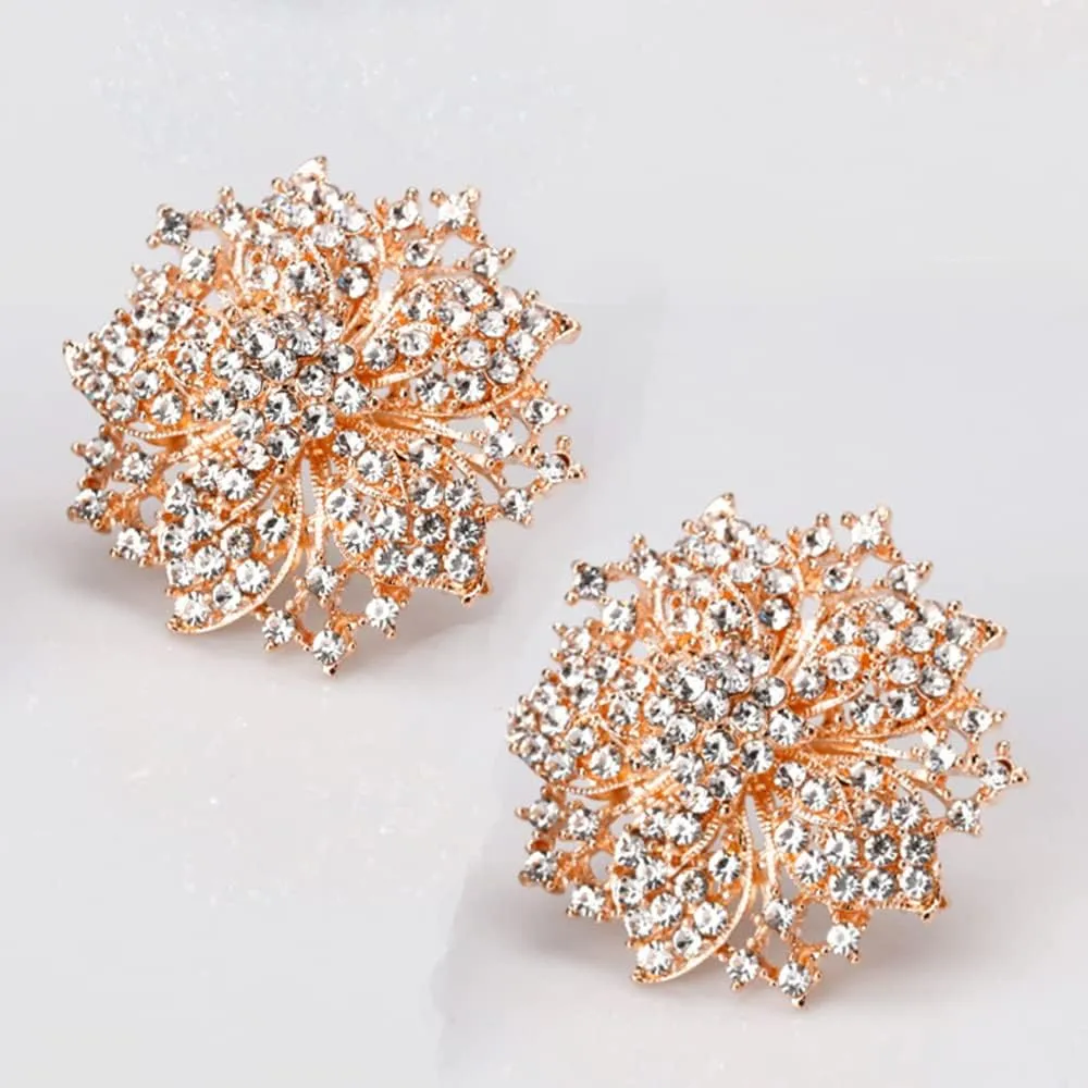Ezing Fashion Jewelry Beautiful Silver Plated Rhinestone Crystal Brooch Pin for Woman