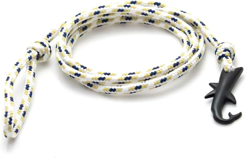 Fashion Plated Black Alloy Shark Tail Hook Colorful Rope Link Bracelet