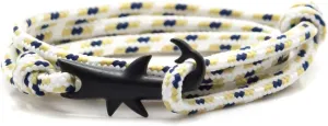 Fashion Plated Black Alloy Shark Tail Hook Colorful Rope Link Bracelet