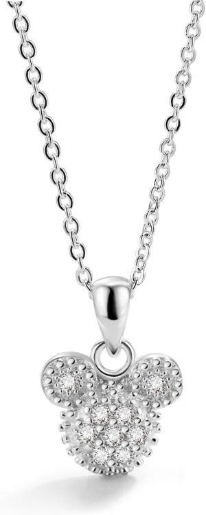 Fashion100% 925 Silver Necklace For Women Cute Mickey Pendant Choker Solid Silver Chain 18 inch Fine Jewelry Gift