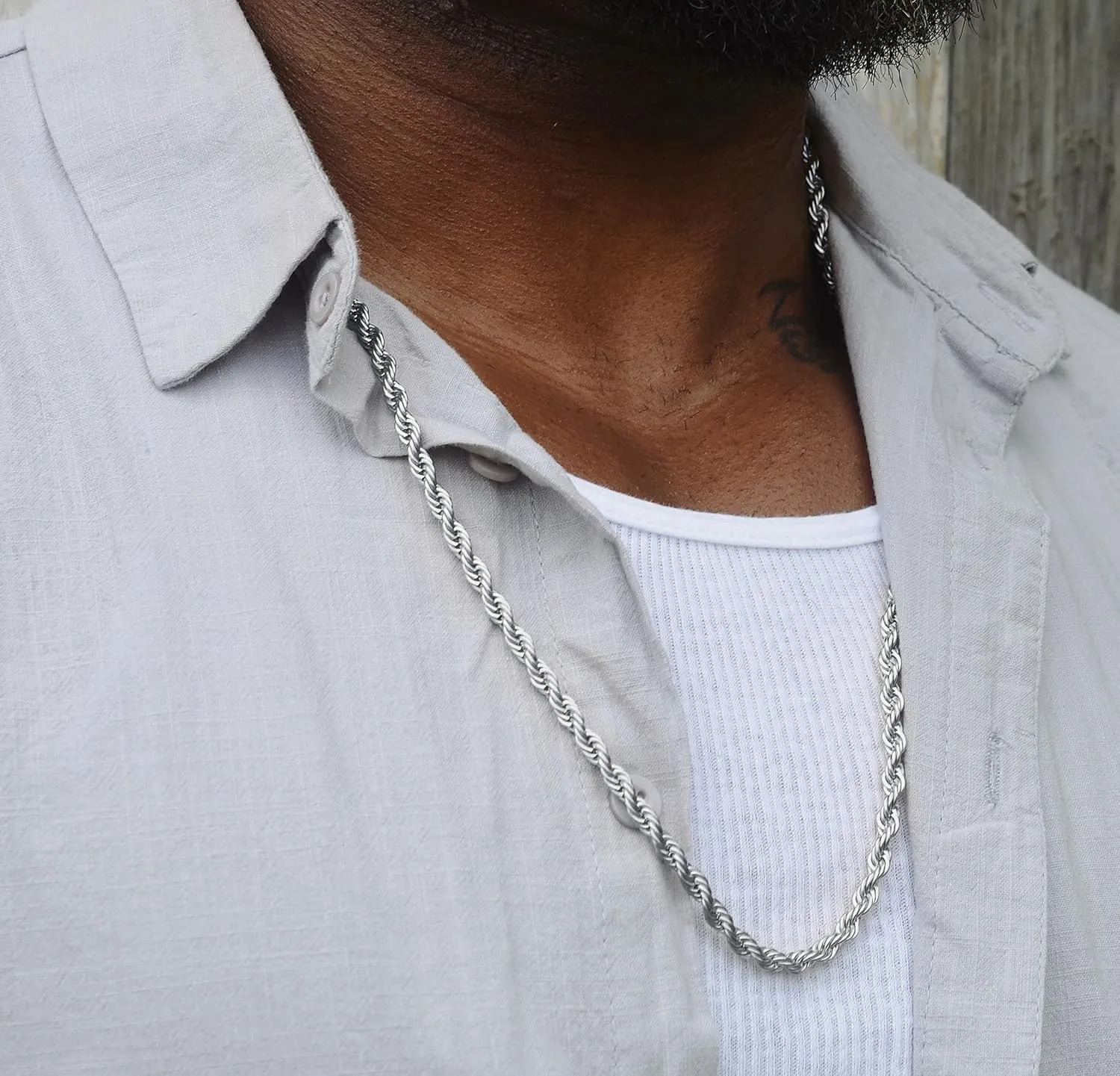 Father's Day Gifts 18k Real Gold Plated Rope Chain 1.5mm 2.5mm 5mm Stainless Steel Twist Chain Necklace for Men Women 16 Inches 36 Inches