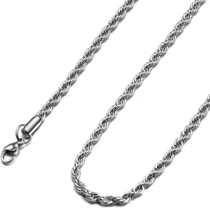 Father's Day Gifts 18k Real Gold Plated Rope Chain 1.5mm 2.5mm 5mm Stainless Steel Twist Chain Necklace for Men Women 16 Inches 36 Inches