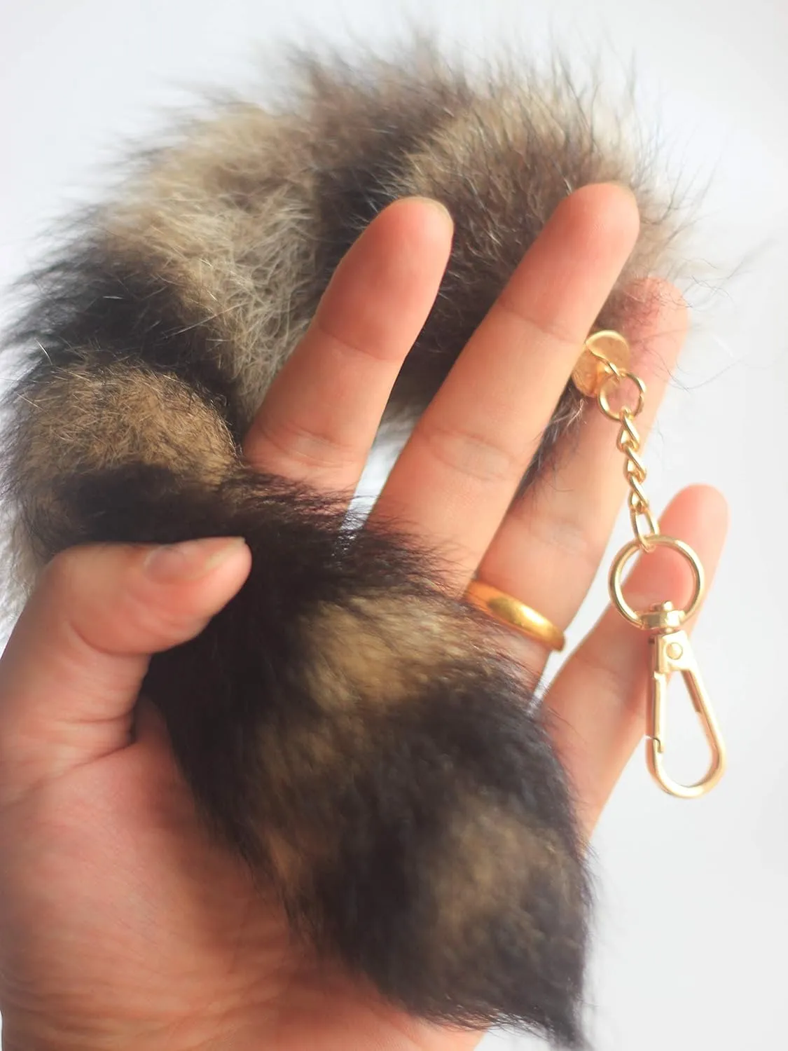 Faux Fox Tail Keychain Pendant Cosplay Costume Halloween Furry Fox Tails Handbag Accessory Key Chain Charm for Women