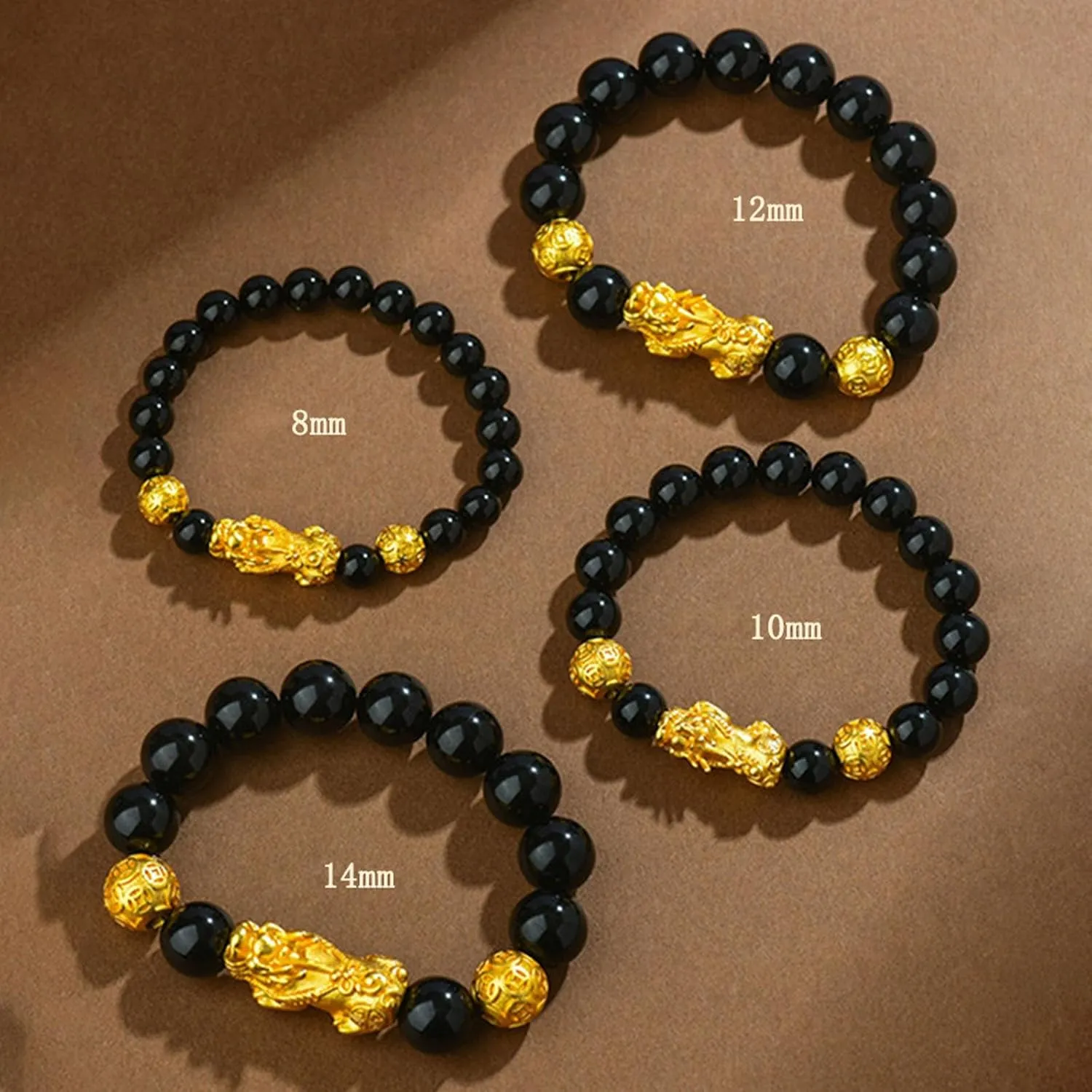 Feng Shui Pixiu Black Obsidian Wealth Bracelet for Men Women, Feng Shui Bracelet For Good Luck and Wealth