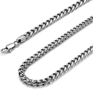 FIBO STEEL 3-6mm Curb Chain Necklace for Men Women Stainless Steel Biker Punk Style 18.0-30.0 inches Silver Black Gold Tone