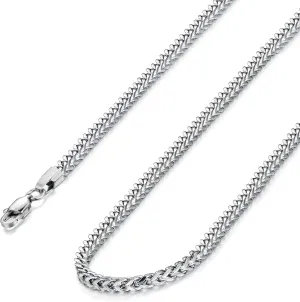 FIBO STEEL 3-6mm Curb Chain Necklace for Men Women Stainless Steel Biker Punk Style 18.0-30.0 inches Silver Black Gold Tone