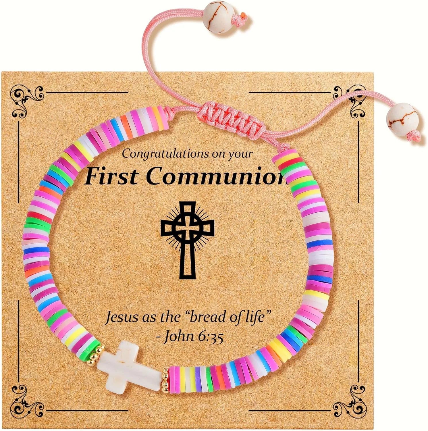 First Communion Gifts for Girls - Cross Bracelet for Girls First Holy Communion, Baptism, Confirmation Gifts for Teen Girls Granddaughter Daughter Niece
