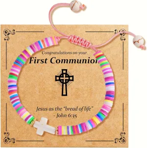 First Communion Gifts for Girls - Cross Bracelet for Girls First Holy Communion, Baptism, Confirmation Gifts for Teen Girls Granddaughter Daughter Niece