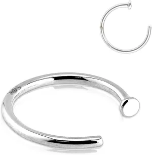 Forbidden Body Jewelry 14K Gold Nose Ring, Solid 8mm Hoop, Non-Irritating Skin Safe Real Gold, Women and Men