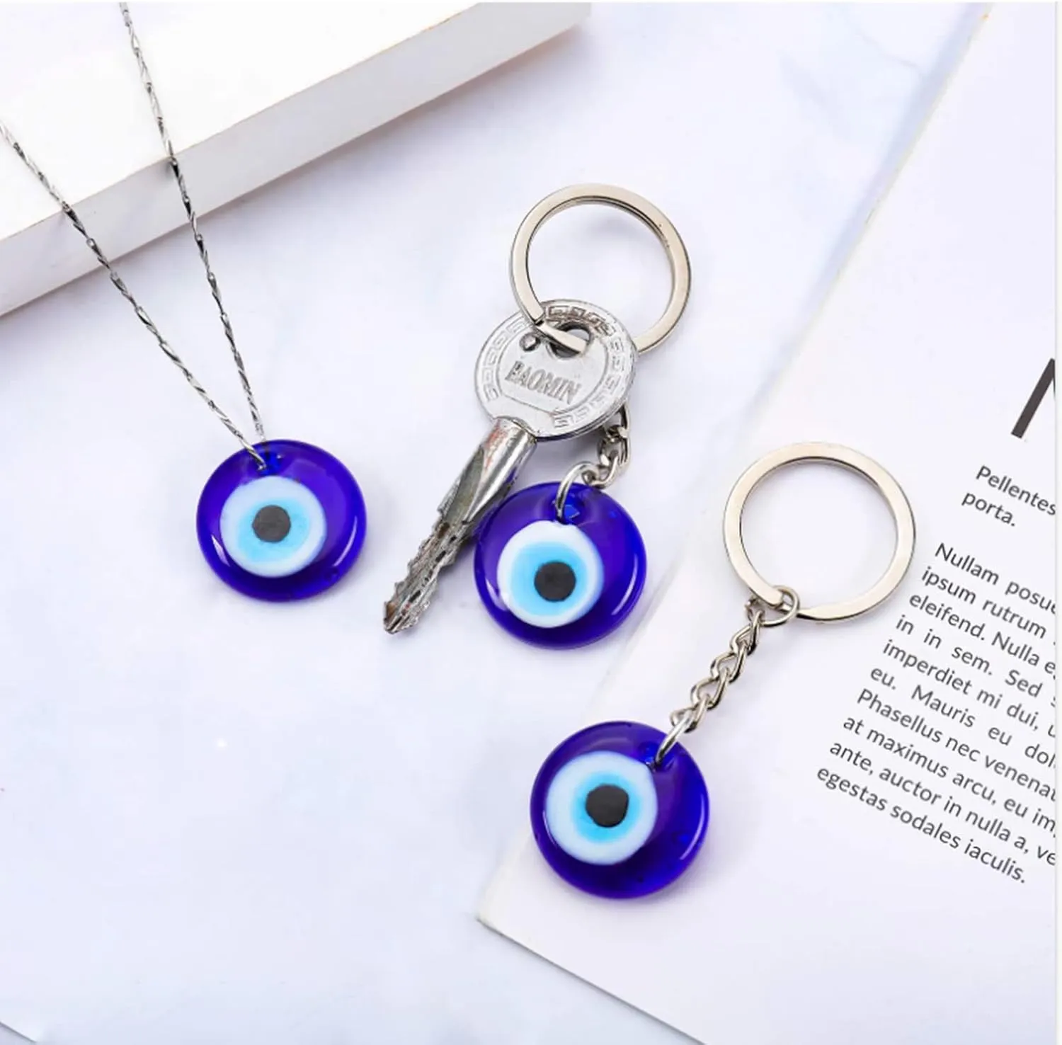 FORUBUS Evil Eye Keyring For Women Men Protection Amulet Keepsake, Turkish Eye Hamsa Hand Key Chains Bring Luck Jewelry