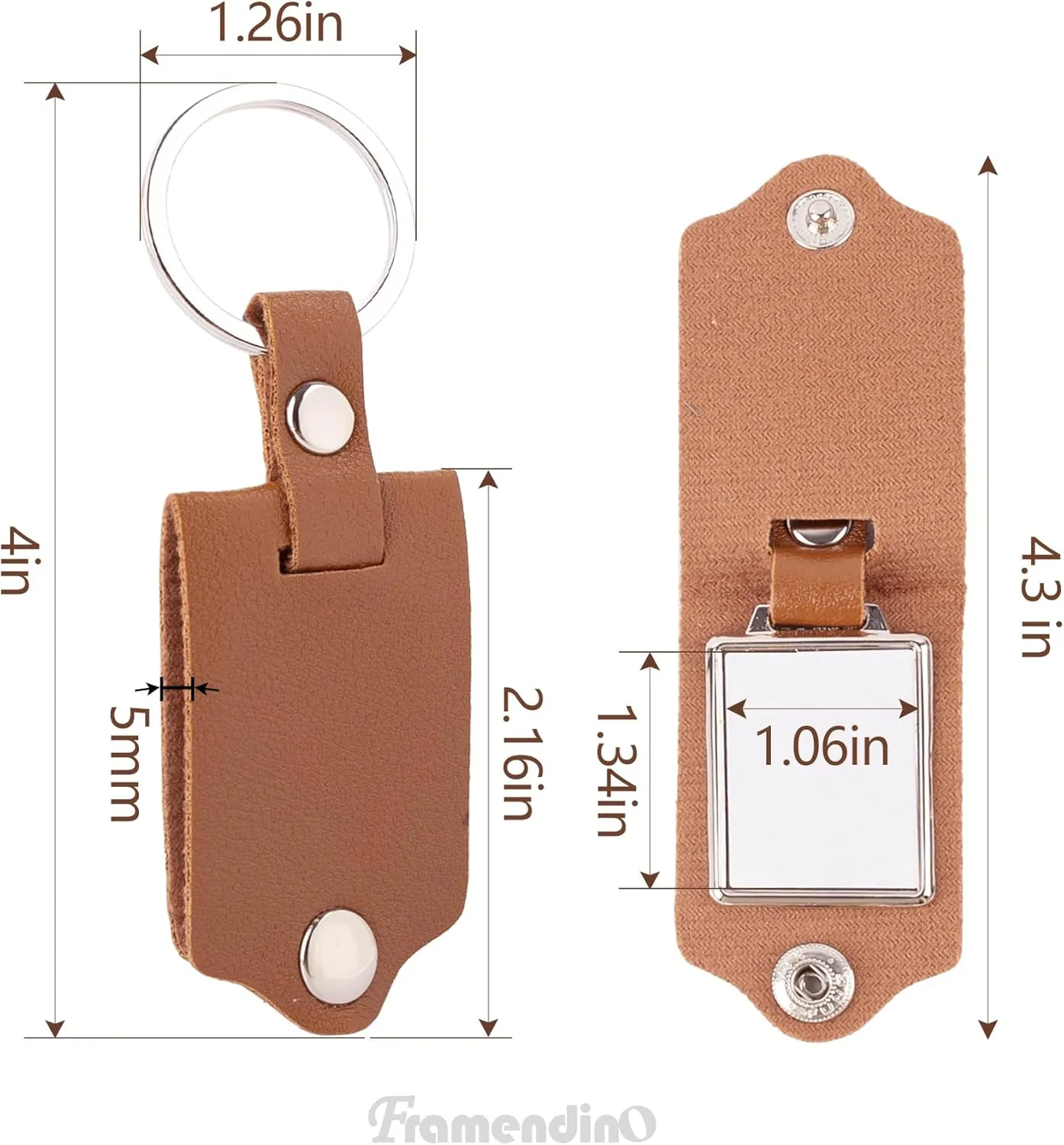 Framendino, Custom Picture Keychain with Leather Protection Photo Key Chains Personalized Photo for Family Lover Gifts